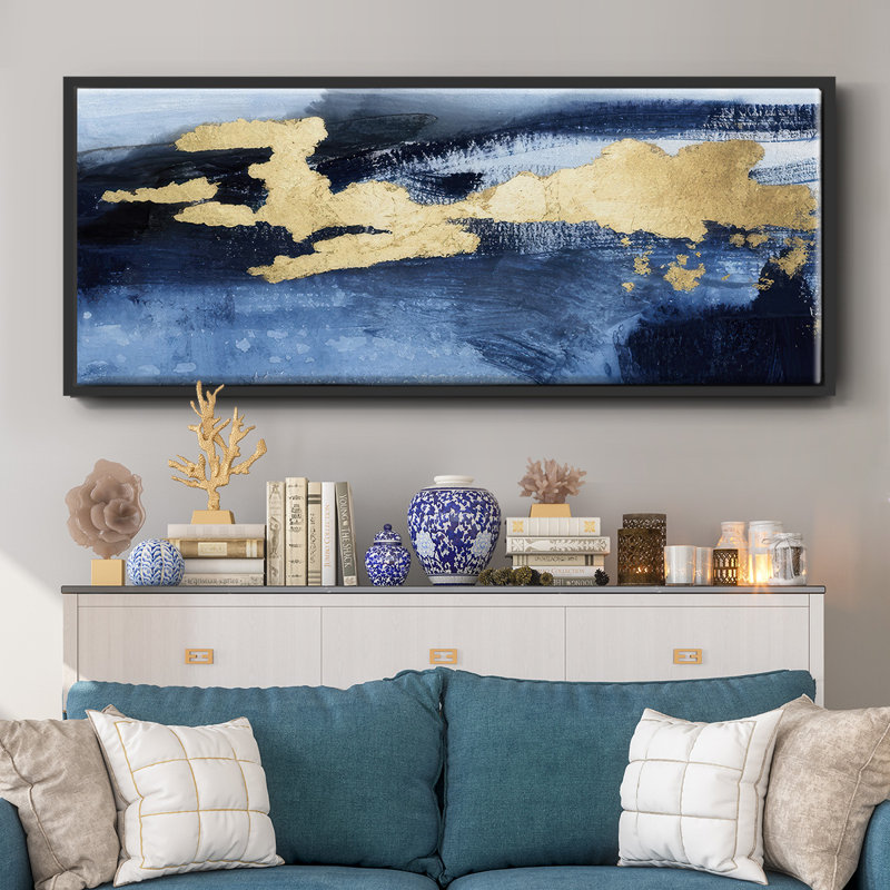 Gilded Indigo Sea I - toile encadrée
