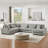 U-Shaped Corduroy Sectional Sofa With A Chaise Lounge-306536236