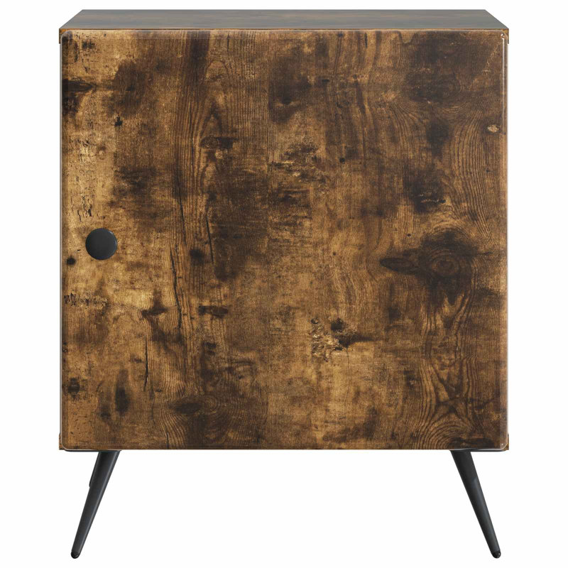 43 cm W Bedside Table, Smoked Oak