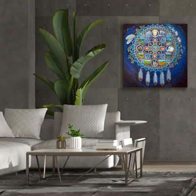  «Medecine Dreamcatcher» par Verena Wild, art mural sur toile, 37 po x 37 po
