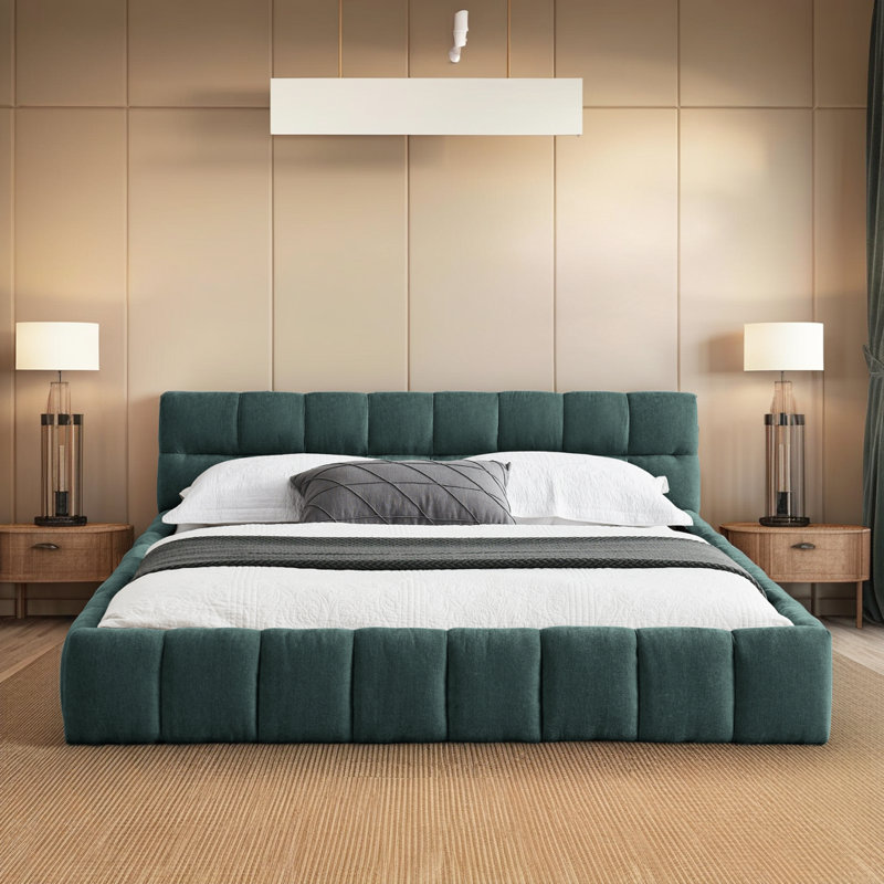 Lit plateforme tapissier Luxury Luxury, Vert