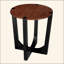 Table d'appoint en bois massif d'acacia avec plateau circulaire, parfaite pour une utilisation moderne et polyvalente
