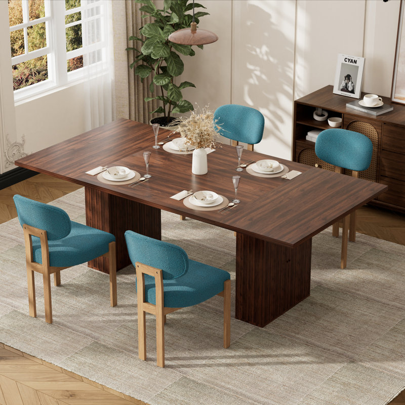 Ensemble de salle à manger 78 po, table de rangement et chaises rembourrées 4/6/8 pour 4 à 8 personnes, salle à manger, cuisine