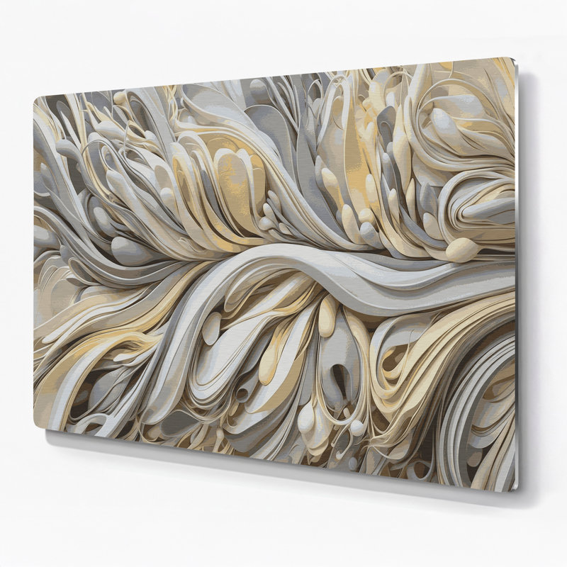 Biomorphic Abstraction 23, art mural gris en métal, H 11 po x l 14 po