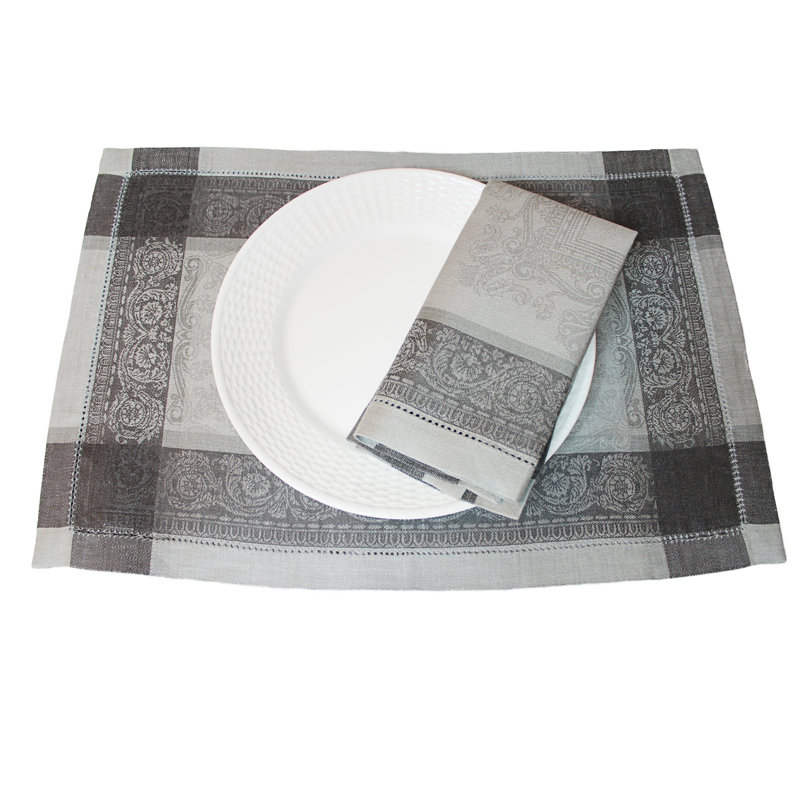French Home Linen Cleopatra Napkins, Shades of Gray
