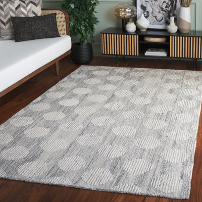 Metro 895, laine 85% touffetée à la main; Tapis géométrique 15% coton