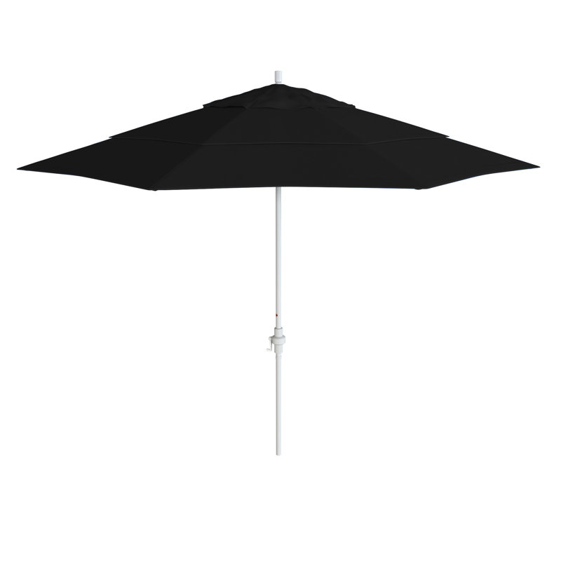 Parasol de marché 132 po Hakizimana, Tissu performance noir, Bronze