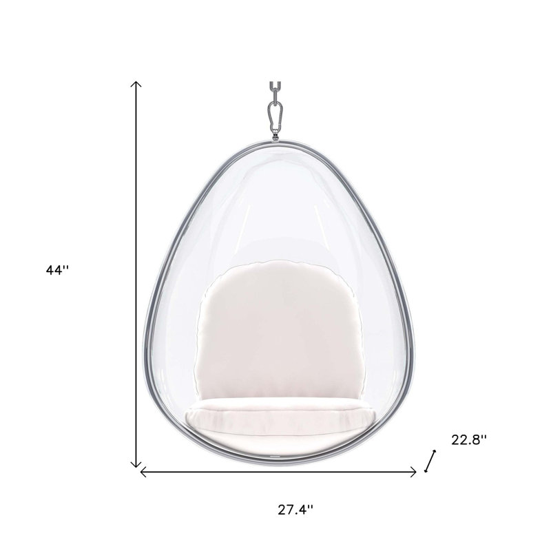  Fauteuil ballon blanc en similicuir