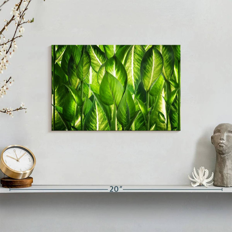 Harnek Backlit Green Leaves, 8" H x 12" W