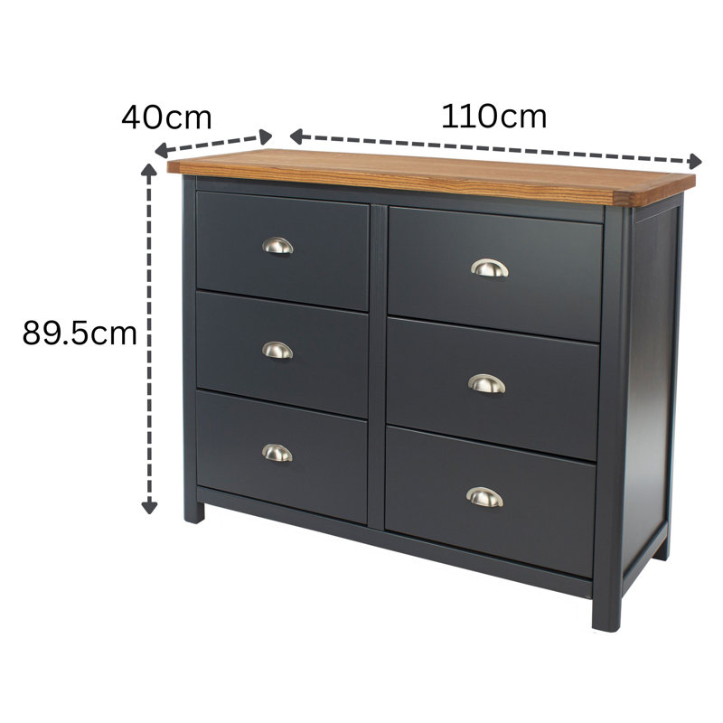 Sato 110cm W 6 - Drawer Chest of Drawers