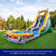Toboggan aquatique de 18 pi avec piscine détachable Herokiddo T-Rex, pour enfants et adultes, de qualité commerciale, vinyle 100% PVC, cour extérieure, amusement estival, gonflable gonflable (avec ventilateur)