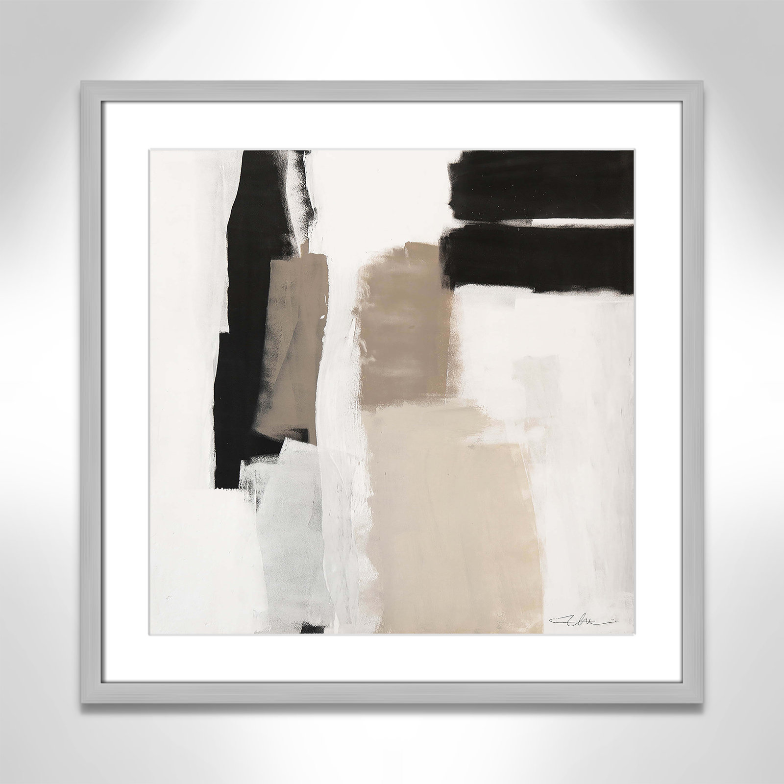 Earth Scapes II-A Print by Casa Fine Arts, 23.5" H x 23.5" W x 0.75" D, Silver Box Framed