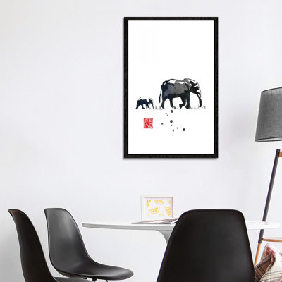 Elephant Family 1 Piece Painting on Canvas