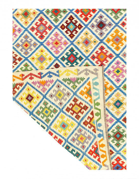 Tapis à tissage plat unique 5 pi 11 po x 7 pi 7 po Mier