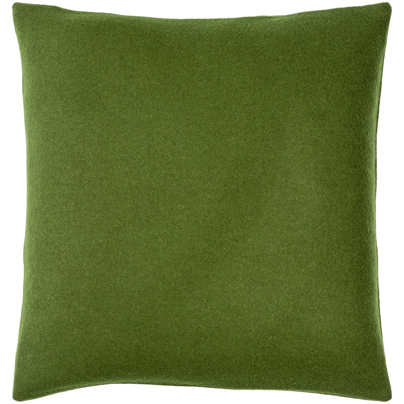 Alcona Wool Blend Throw Pillow, Grass Green, Pillow Cover Only - No Insert, 18" x 18"