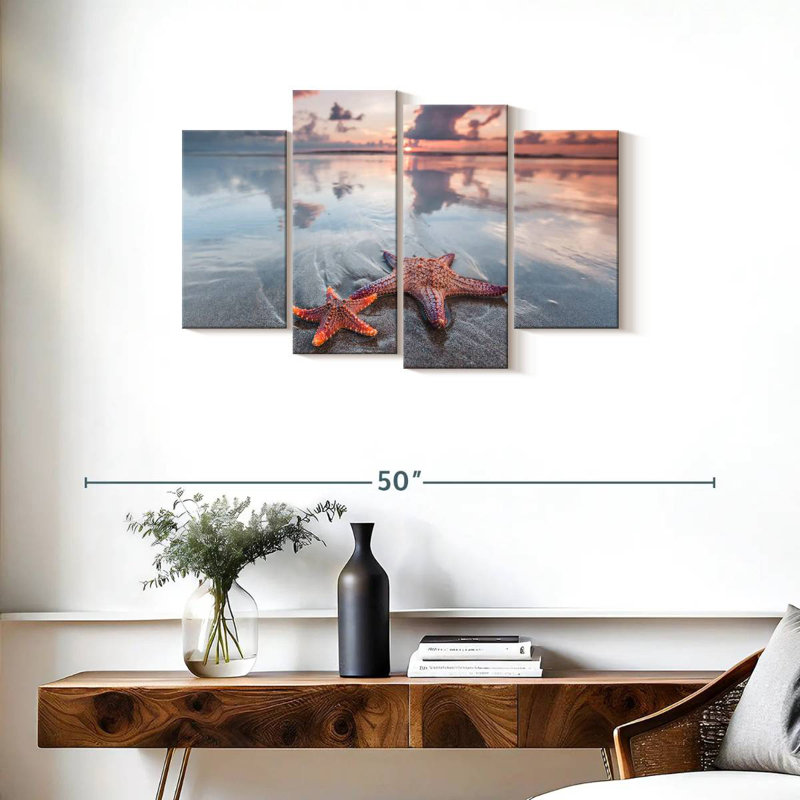 Paire d'étoiles de mer Brampt Beach, H 22 po x l 36 po
