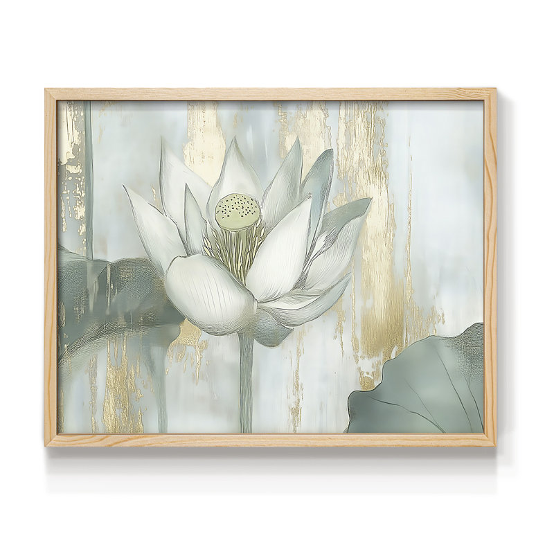 Floral Series-LXII -Framed Print - Restickable, H 8 po x l 10 po, Naturel