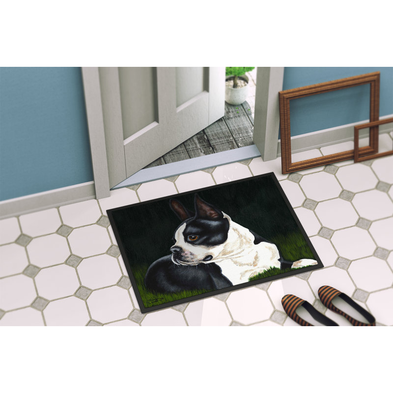 Tapis d'extérieur antidérapant Verdel Boston Terrier Beauty, Rectangle 2 pi x 3 pi