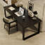 Bureau rectangulaire en bois massif noir-109334462