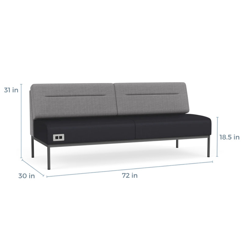 Canapé Darsey, Avec alimentation, Gris chambray; noir Patriot Plus, Gris anthracite
