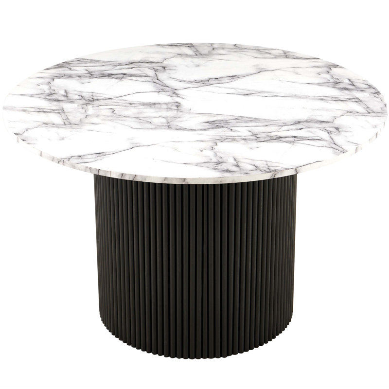 Table de salle à manger de cuisine moderne en bois aggloméré Minobay, Blanc