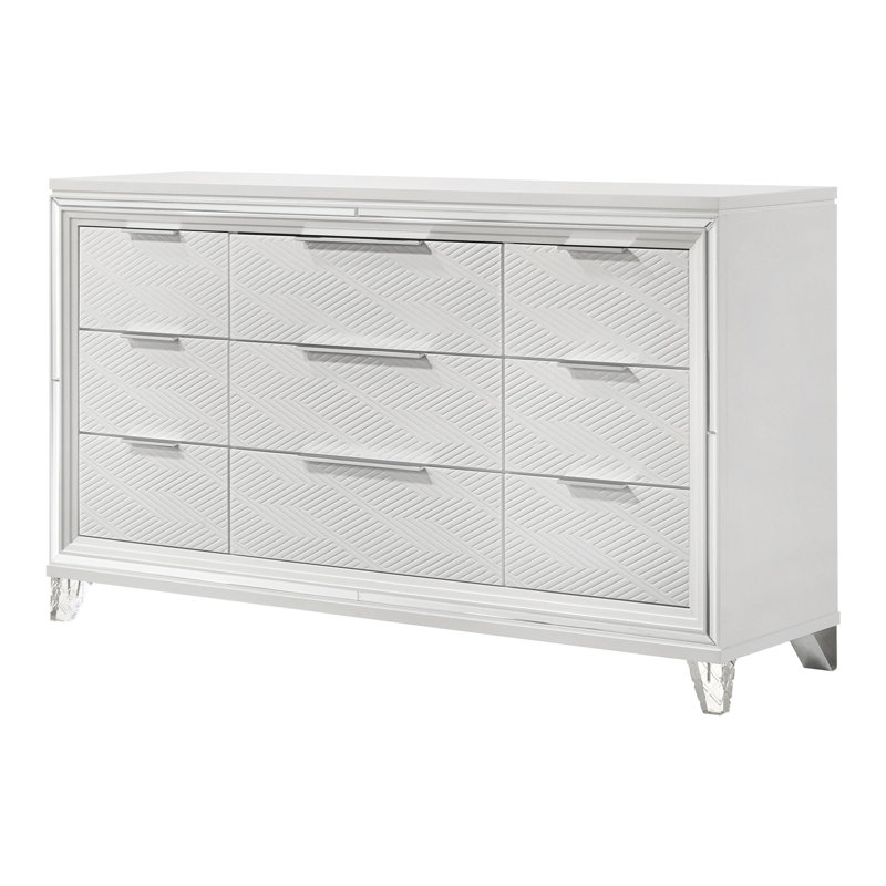 Commode 9 tiroirs blanche