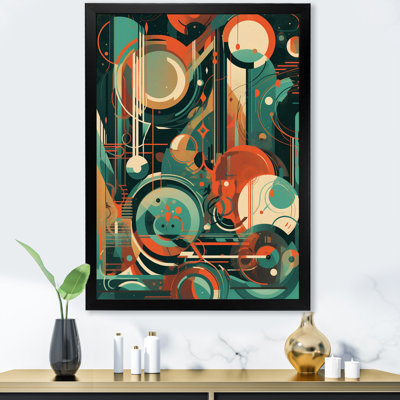 Vert et orange Mid Century Innovations IV, reproduction d'art sur toile