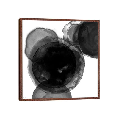 Black Circle Abstract II by Gigi Louise - Painting on Canvas