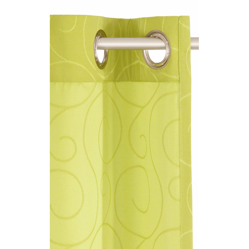 Coursey Room Darkening Curtain Single Panel, Green, 145cm H x 132cm W
