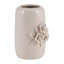Vase Leonida en grès et céramique à motif floral 3D ivoire brun clair décontracté de 8 pouces pour le salon, la chambre et le bureau