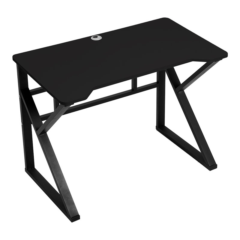 100cm W x 60cm D Metal Frame Office Desk Indoor Game Table, Black