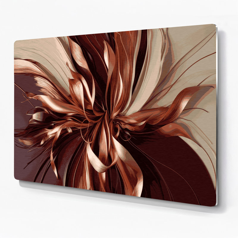 «Lyrical Abstraction 7», art mural en métal brun, H 12 po x l 18 po