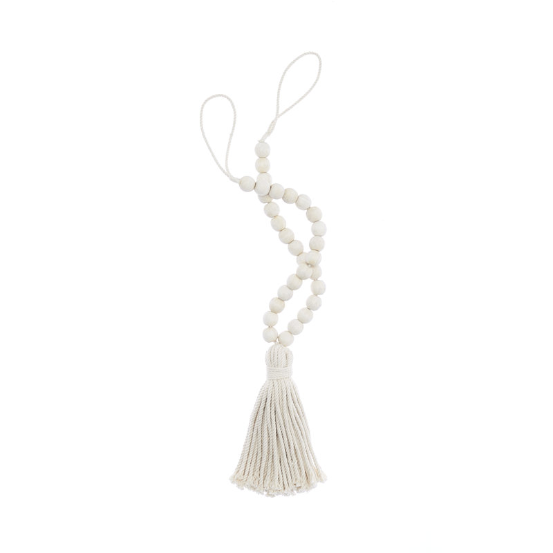 Beauman Wood Adjustable Curtain Tieback, White Wash