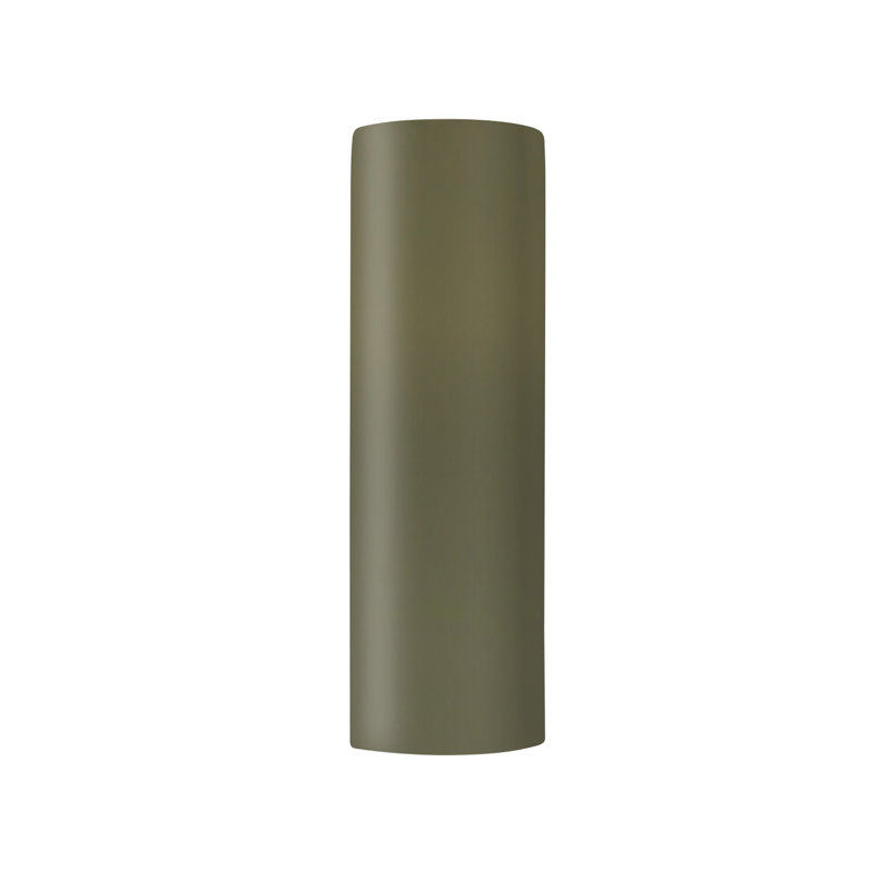 Ambiance Ceramic Wall Light, Matte Green, 24" H 5.25" W x 4" D, No