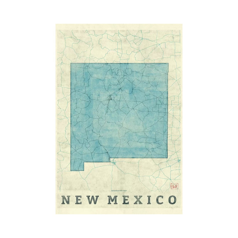 New Mexico Map by Hubert Roguski - Wrapped Canvas Print, 30.48 cm H x 45.72 cm W