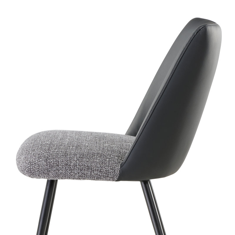 Solace, ensemble de 2 chaises de salle à manger rembourrées en cuir noir et PVC