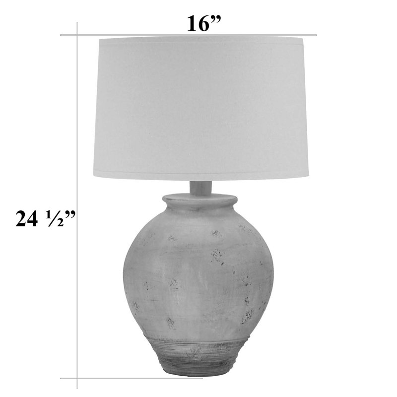 Lampe de table Bhupinder Alabaster, Béton