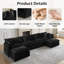 Grand canapé modulaire en U modulaire en chenille 6 pièces Clithoe, canapé rembourré en chenille avec 2 repose-pieds amovibles-1138234475