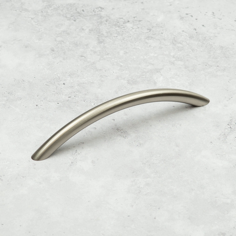 Brushed Nickel Slim Bow Cabinet Handles, 128mm Handle