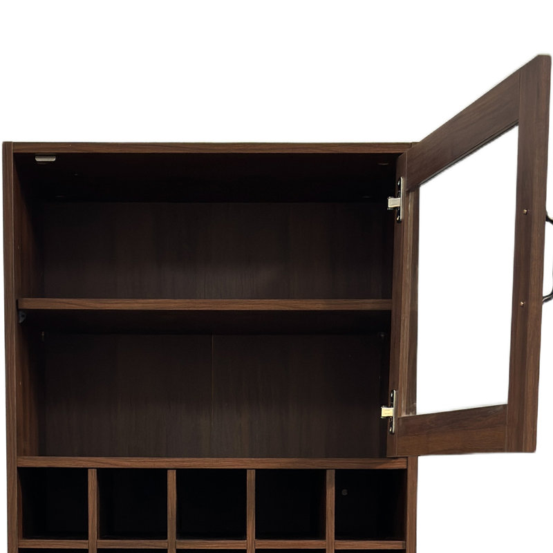 Garde-manger avec rangement pour le vin et porte en verre