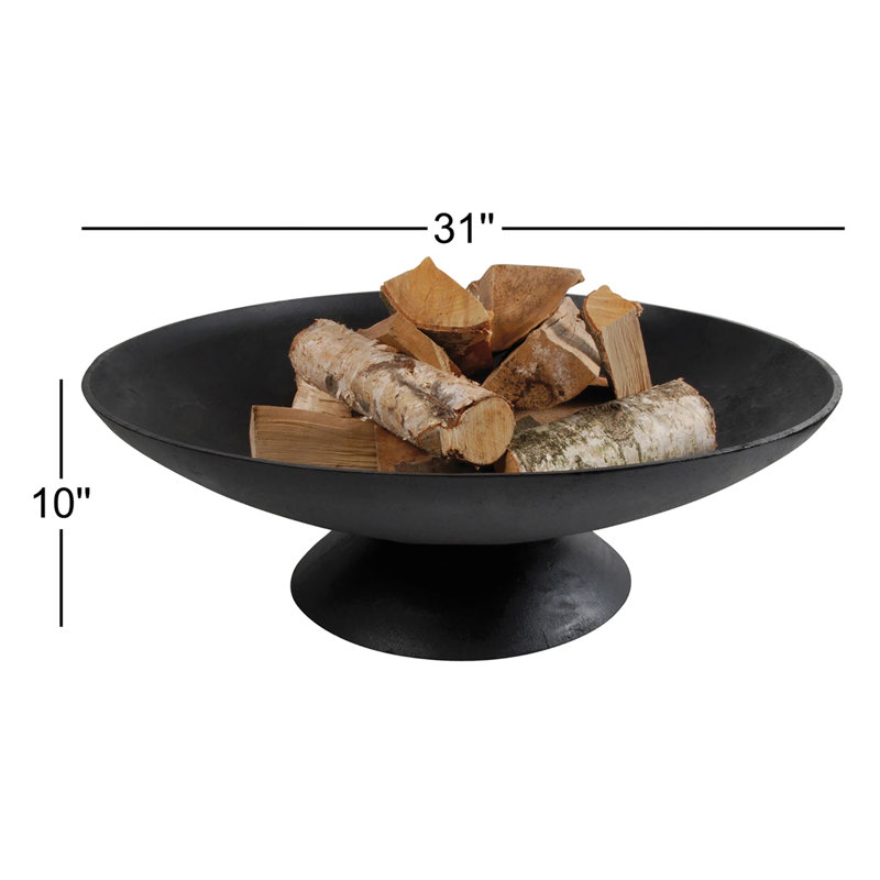Howland Round Cast Iron Wood Burning Fire Pit, 10" H x 31" W x 31" D