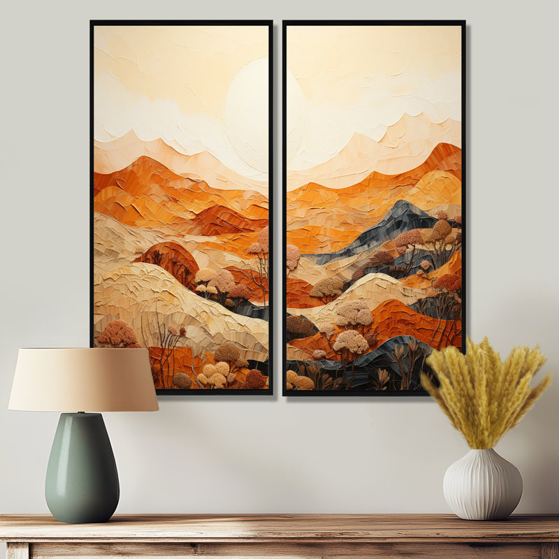 Canyon Mirage III - art mural orange, H 20 po x l 24 po, Reproduction encadrée sans passe-partout, Noir