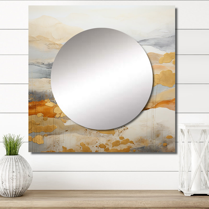 Brooksdale - Abstract Shapes Square Mirror Wall Art For Bathroom, 36 po x 36 po