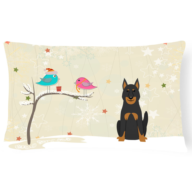 Coussin lombaire intérieur/extérieur en tissu de noël contemporain