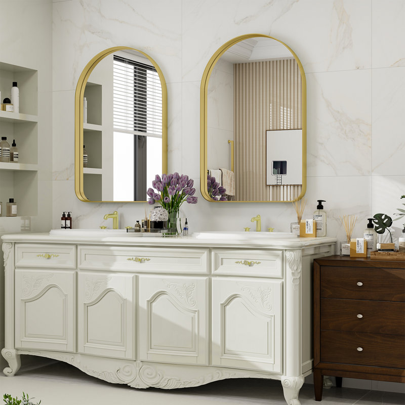 Miroir de salle de bain Mordern-Design, Doré, 38 po x 26 po