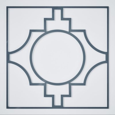 Gypsum Decorative Fretwork Acrylic Wall Panels, Large, 23 3/8"W x 23 3/8"H x 1/8"T, Dark Grey