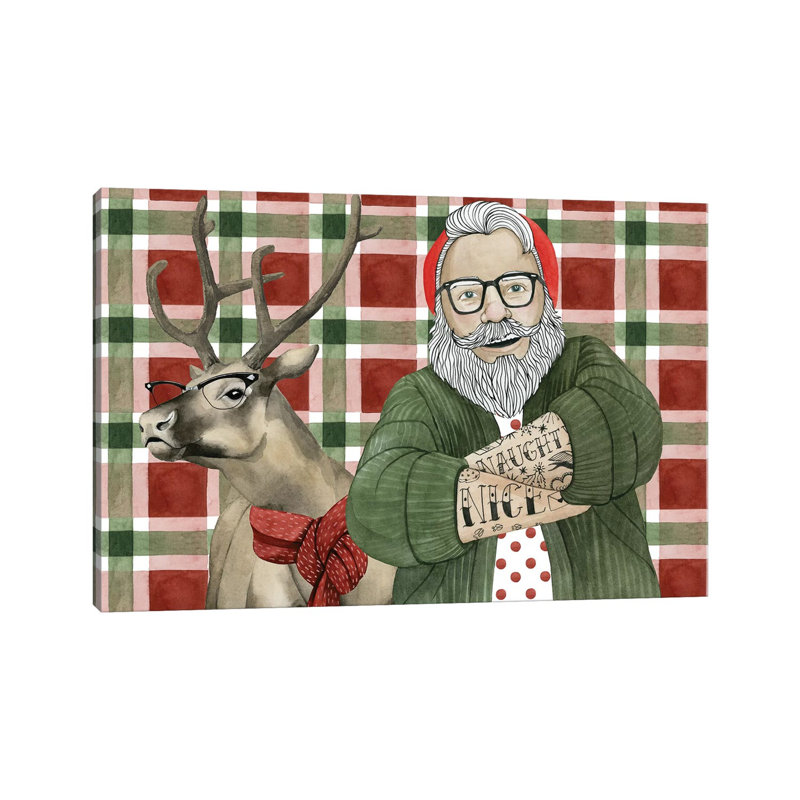Hipster Santa Collection A par Grace Popp - impression sur toile tendue, H 40 po x l 60 po x 1,5 po