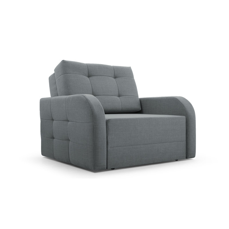 Hoggard Upholstered Accent Chair with Footstool, Light Grey
