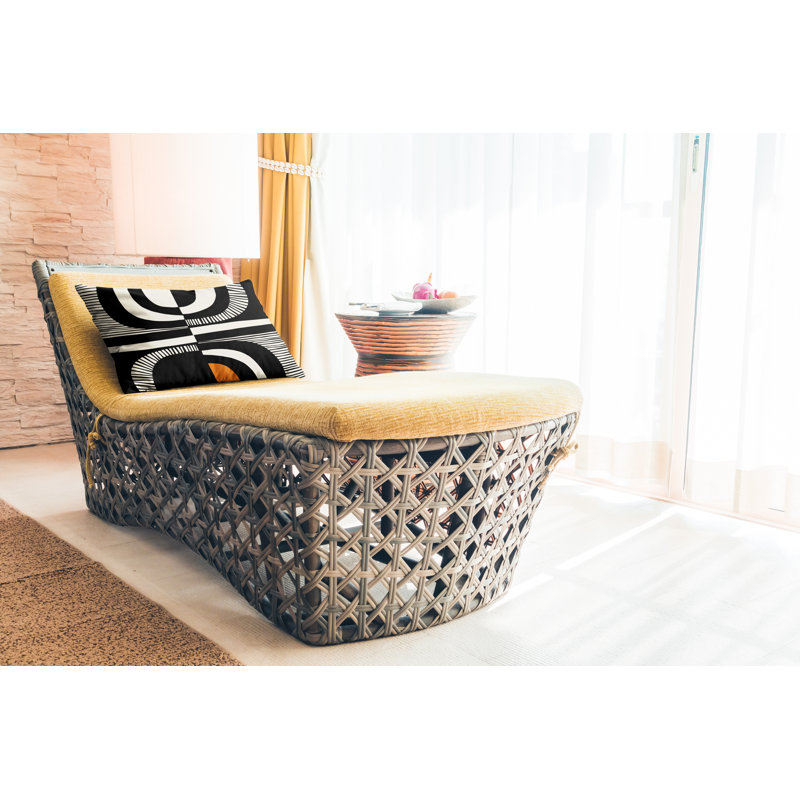 Housse et insert de coussin rectangulaire intérieur / extérieur en polyester / mélange de polyester Chamu, Orange