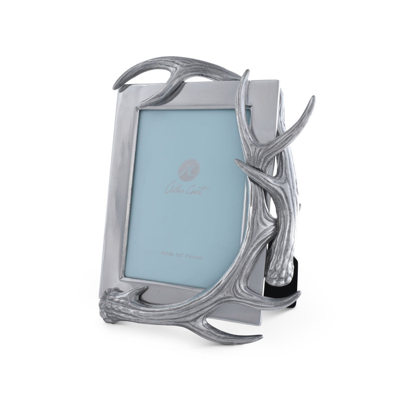 Silver Aluminum 5x7 Antler Tabletop Picture Frame
